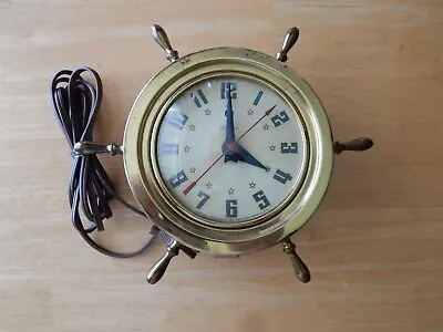 Vintage Telechron Ships Wheel Clock Model 3H85 Electric / Sailing / Nautical • $49