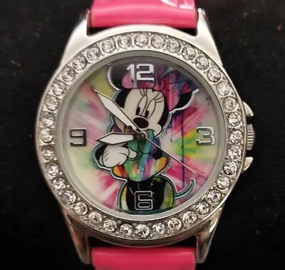 Disney Tie Dye Pink Minnie Mouse Watch With Crystal Bezel • $14.99