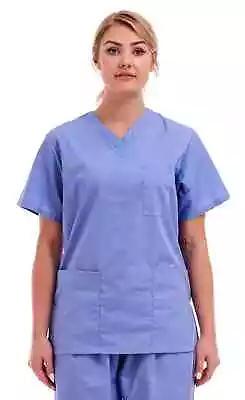 Scrub Tunic Top Unisex Care Hospital Worker Medical Nurse PLS CHECK SIZE CHAR • £10.99