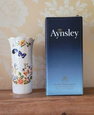 £8 • Buy Aynsley Bone China 'Cottage Garden' Mayfair Vase Boxed