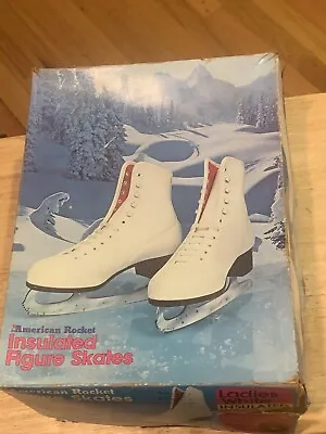 American Rocket Figure Ice Skates White Insulated Ladies Sz 6  W/ Box Vintage • $25