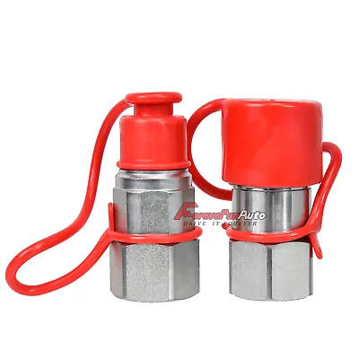 3/4  NPT Flat Face Hydraulic Quick Connect Couplers Couplings Skid Steer Bobcat • $37.90