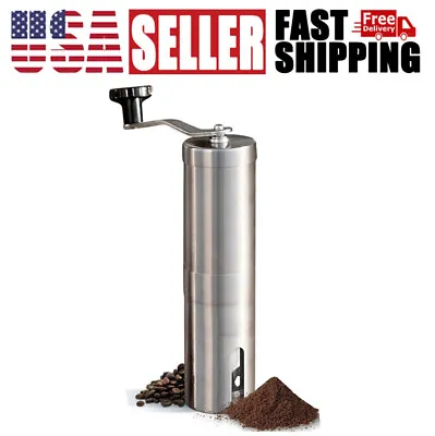 Portable Manual Coffee Bean Grinder Stainless Steel Hand Coffee Mill Tool • $16.50