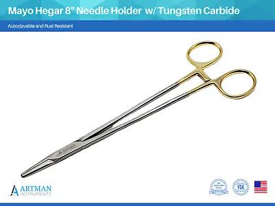 Mayo Hegar Needle Holder 8  Surgical Needle Driver With Tungsten Carbide ARTMAN • $11.99