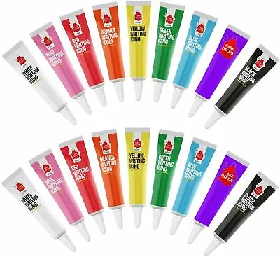 19g Writing Icing Pens Tubes Decoration Cookie Baking Colour Biscuit • £3.99