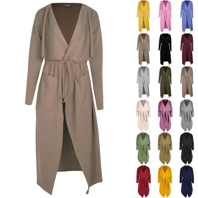 £12.49 • Buy Plus Size Womens Waterfall Italian Blazer Tie Knot Belted Ladies Cape Cardigan