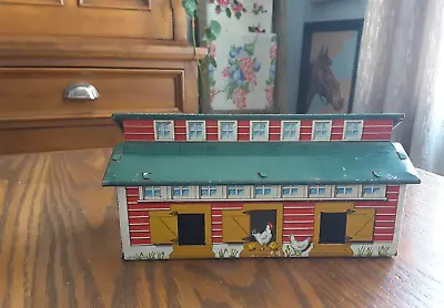 Vintage Marx Chicken Coop Happi Time Series Farm Playset Tin Lithograph 2 Story • $40