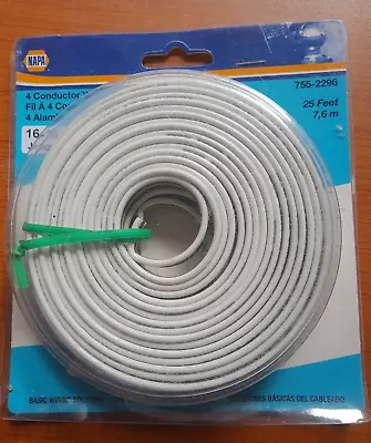 NAPA 755-2296 16-18 Gauge 4 Conductor Wire 25 FT Sealed Trailer Repairs Wiring • $12.99