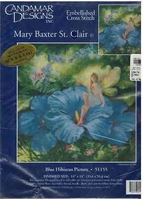 Fairy On Blue Hibiscus Cross Stitch KIT By Candamar Designs Mary Baxter St Clair • $9.99