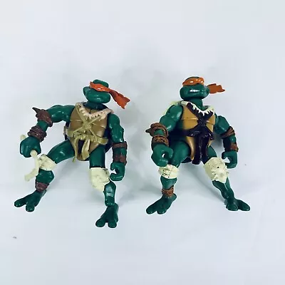 Teenage Mutant Ninja Turtles Paleo Patrol Mikey & Michaelango Action Figure Lot • $11.24