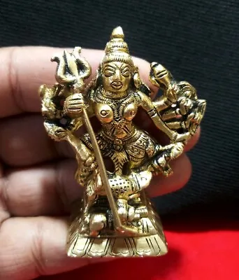 $14.90 • Buy Handcrafted Goddess Mahishasura Mardini Durga In Brass Statue Puja Kali Maa Idol