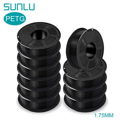 10KG SUNLU PETG 3D Printer Filament 1.75mm Neat Spool Strong Smooth Black White • $142.99