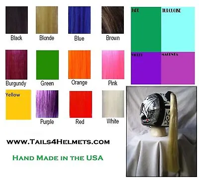 Custom (2 Color) Motorcycle Helmet Ponytails For  Team School & More...USA Made • $28.99