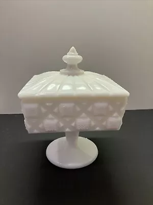 Vintage Westmoreland Milk Glass Candy Dish With Lid - Beautiful Design Work • $29.99