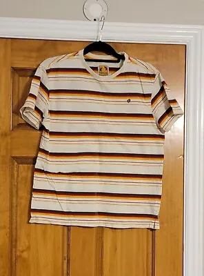 Vintage Hang Ten Striped T Shirt SZ Med Small 80s 90s Hawaiian Beach Yellow  • $34.97