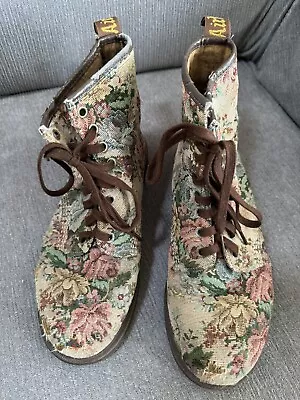 Dr. Martens Castel Floral Woven Cotton Tapestry Boots Size 10 Women’s • $45