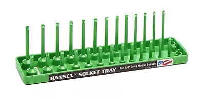 Hansen Global 1/4  Drive Socket Tray Holder Metric MM Standard Deep USA Green • $13.99