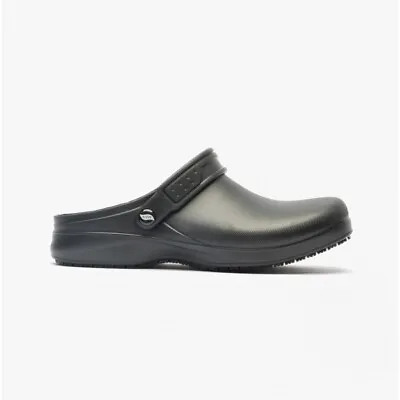 Skechers Work RIVERBOUND Mens Arch-Fit Slip Resistant Medical/Chef Clogs Black • £47.02