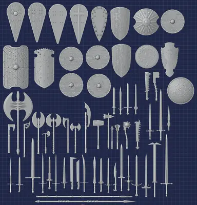 Action Figure - Fantasy Weapon Collection - 1:18 1:12 1:10 1:6 Scales • $4