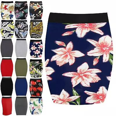 £5.75 • Buy Womens Ladies Elasticated Waist Band Bodycon Stretchy Pencil Bodyhug Mini Skirts
