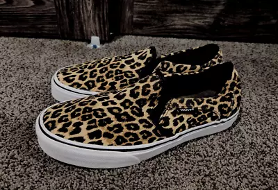 Vans Slip On Animal Print Leopard Shoes Sz 6.5 Womens • $39.99