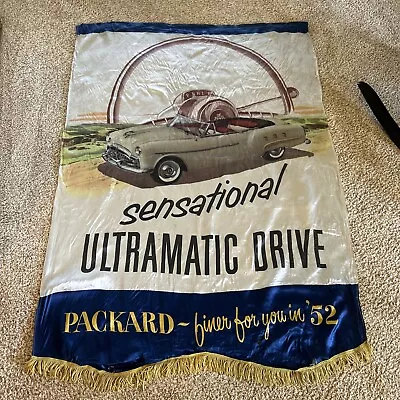 1952 Packard SILK BANNER Dealer Showroom Sign 36x56” Detroit • $712.50