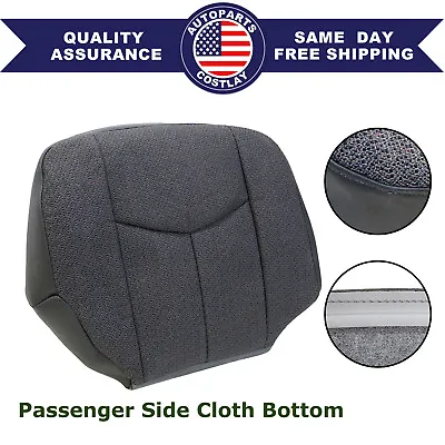 Fits 03-06 07 Chevy GMC 1500 2500 3500 Driver Side Bottom Cloth Seat Cover Gray • $23.05