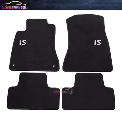 For 06-13 Lexus IS350 IS250 Black Nylon Floor Mat Carpet Non Slip W/ Whit Emblem • $57.99