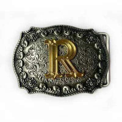 Initial Letter R Western Belt Buckle Vintage Letters Rodeo Cowboy Alphabet USA • $12.99