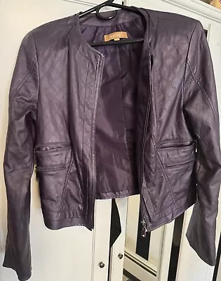 Ellen Tracy Moto Jacket Purple Medium Asymmetrical • $20