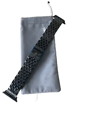 New Michele APPLE 38mm Black Stainless Steel Watch Bracelet - MS38GC579001 $395 • $275