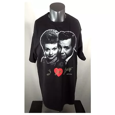 Vintage 90s Tultex I Love Lucy (XL) Black Single Stitch Graphic T-Shirt CBS • $30