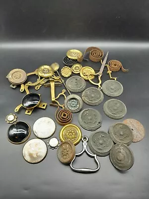 £99.99 • Buy Antique Servant Bell System Parts Cranks Rosettes Springs Mechanical Bell Pulls