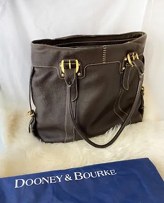 Dooney Bourke Large Brown Leather Shoulder Bag Satchel Marchesa • $68