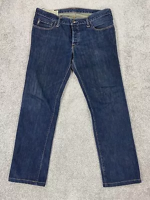 Abercrombie Fitch Jeans Mens 36x30 Blue Denim Slim Straight Original Button Fly • $25