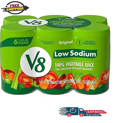 V8 Low Sodium Original 100% Vegetable Juice5.5 Fl Oz Can (Pack Of 6). Free Ship • $6.99