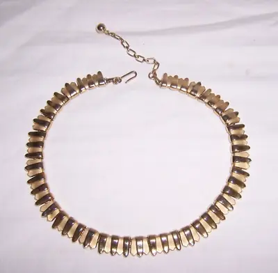 Vintage Gold Tone Rare Crown Trifari Necklace Bright And Brushed Metal Signed • $29.99