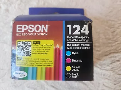 Epson 124 Cyan Magenta Yellow Black Ink Cartridges T124120-BCS Exp 09/2026 • $19.45