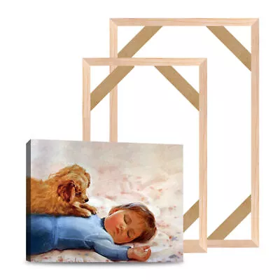 DIY Wooden Bar Frame For Canvas Painting Art Stretcher Strip Gallery Wrapped DE • £10.98