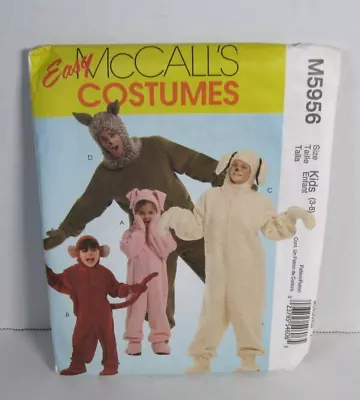 McCall's 5956 Dog Pig Monkey Child's Costume Pattern Size 3-8 Uncut Free Ship! • $7.95