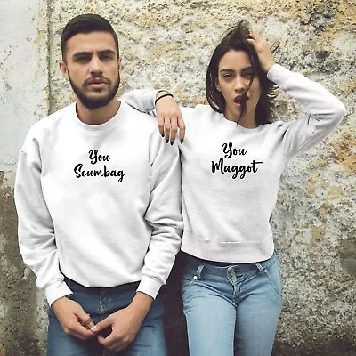 Funny Couple Matching Sweatshirt Scumbag Maggots Joke Jumper Gift Valentines • $21.15