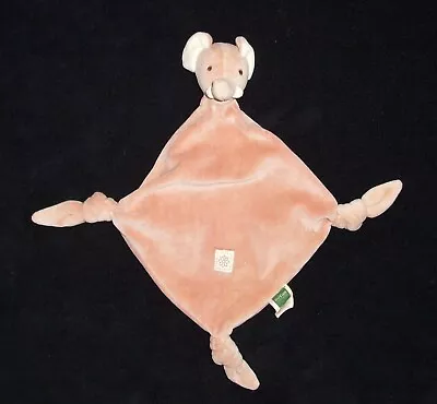Miyim Simply Organic Peach Pink Elephant Knotted Corners Security Baby Blanket • $24.95