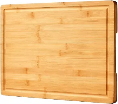 Extra Large Bamboo Kitchen Cutting Board Wood Chopping Board Butcher Block 18x12 • $19.94