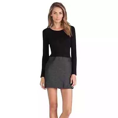 Theory A-Line Plaid Mini Dress Wool Crewneck Dark Academia Old Money Sz 6  • $25