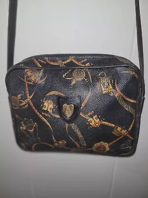 Mark Cross Vintage Equestrian Print Leather Small Crossbody • $60