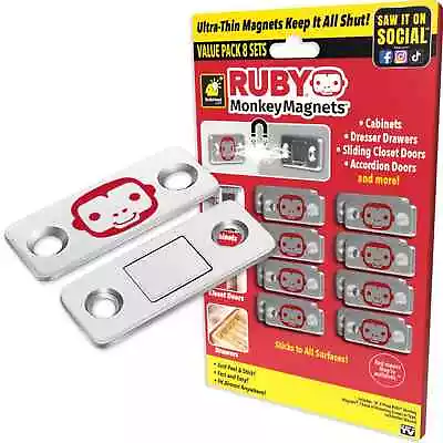 RUBY Monkey Magnets AS-SEEN-ON-TV Ultra-Thin Magnetic Plates Keep It All Shut • $9.99