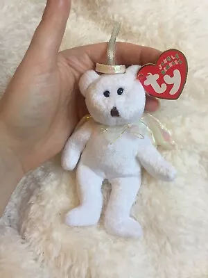 £4.99 • Buy TY Beanie Baby Bears Jingle Beanies Babies Original 2001 HALO Angel Bear Tag GC