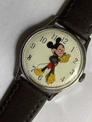 VINTAGE TIMEX MICKEY MOUSE WATCH WDP (walt Disney) 1971. Full Size.32mm.SUPERB. • £99