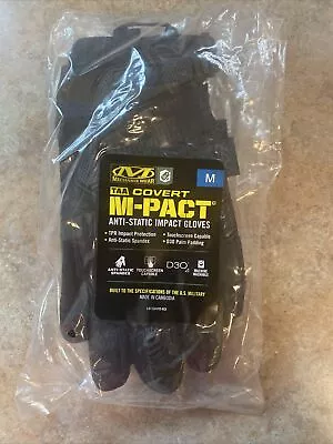 NEW SIZE MEDIUM ( 9 ) MECHANIX M-PACT GLOVES SPORTS *MILITARY WEAR *All Black • $19.99