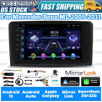 9 Android 13 Car GPS Navi Radio Stereo CarPlay For Mercedes Benz ML/GL 320 350 • $147.35